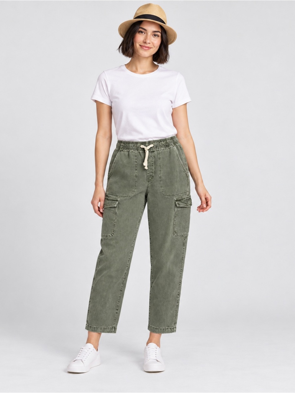 GAP Denim Easy Jean Olive Green Mid Rise Cargo Pants Women’s M